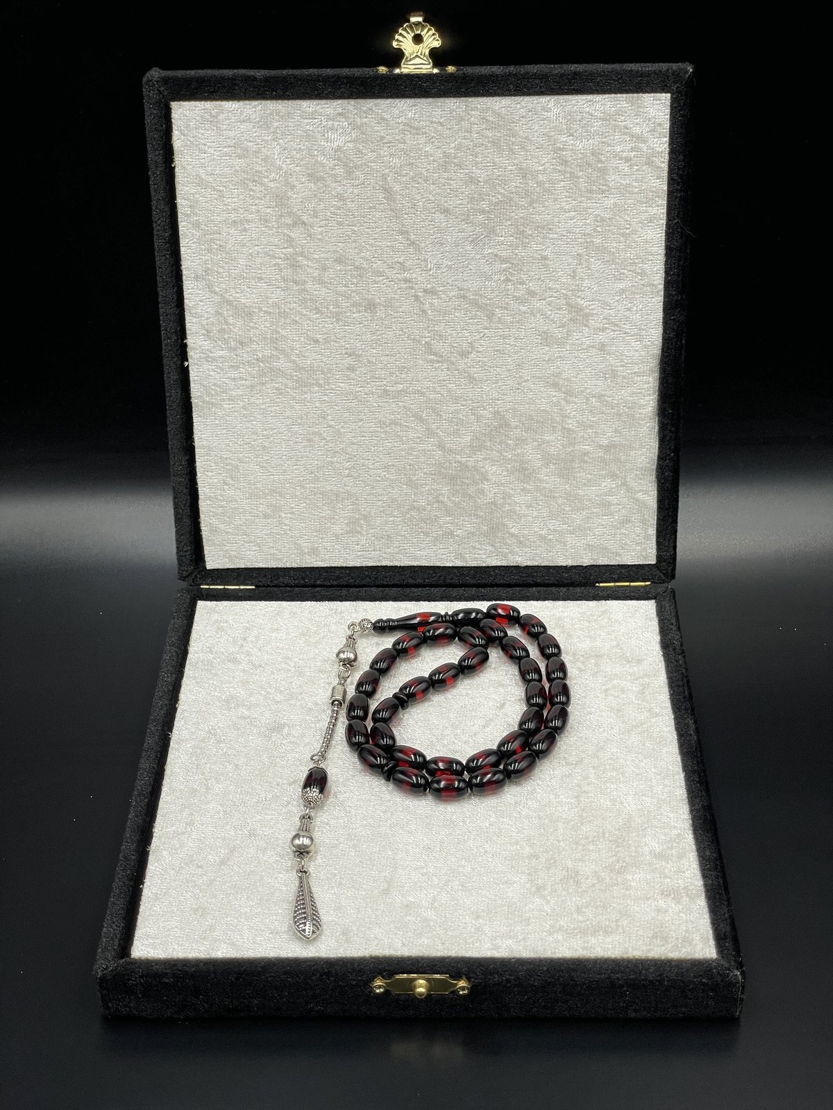 Çift Renk Beyrut Tespih (Kırmızı, 6,5x11 mm)