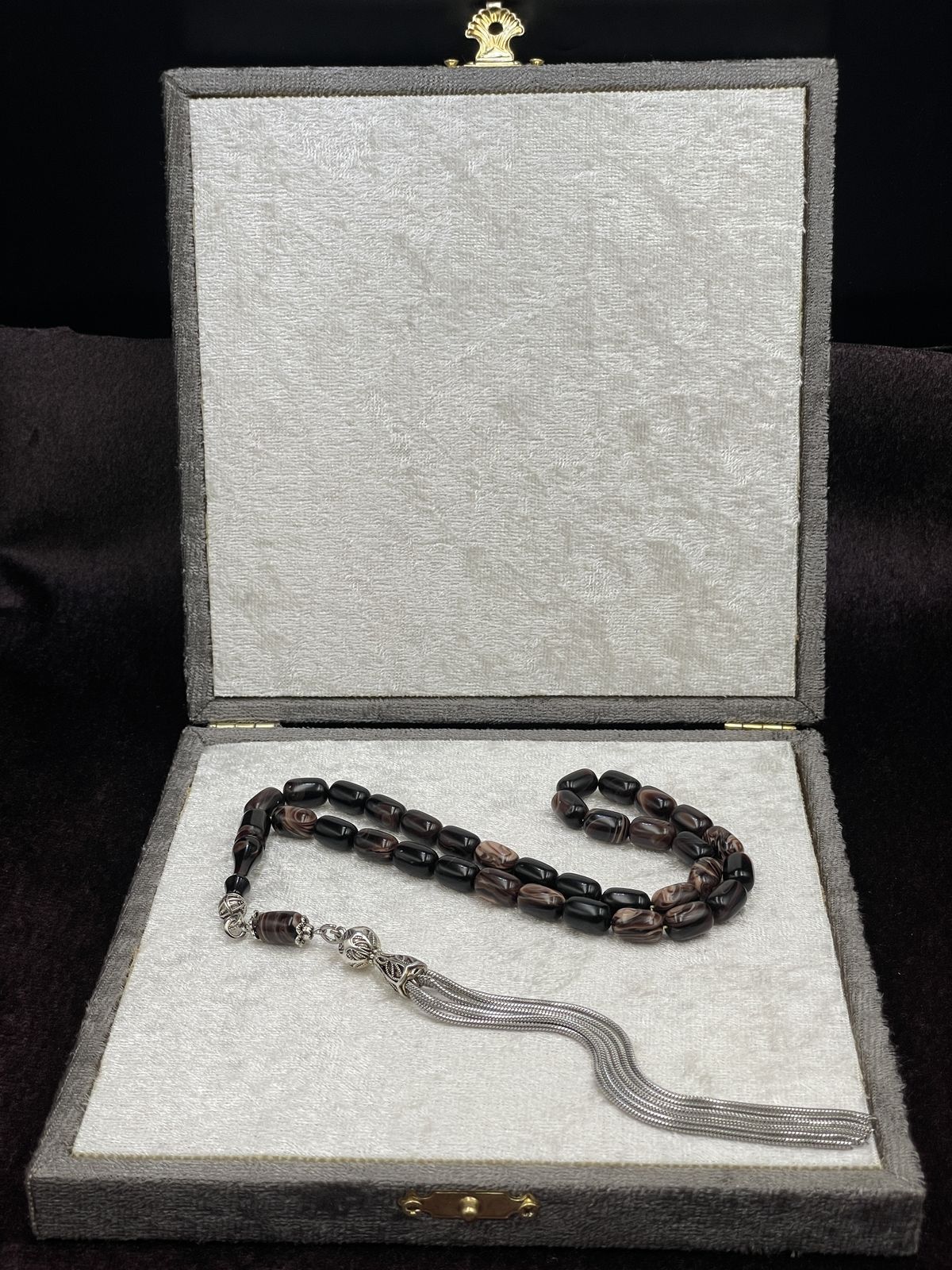 Alpaka Püsküllü Kapsül Kesim Hare Canavarı Çekoslavak Renk Katalin Tesbih (7x11 mm)